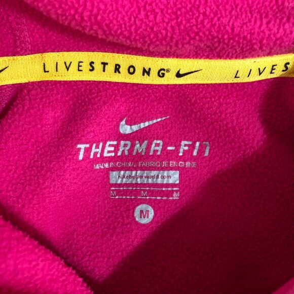 Nike Hoodie Womens Medium Pink Living Strong Therma-Fit Sportswear Pullover Logo - Picture 4 of 7